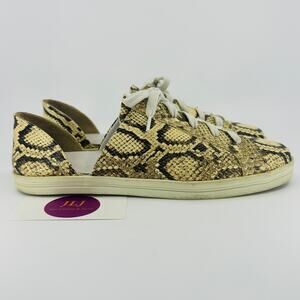 Freda Salvador Women's Eda Snake Print Leather d'Orsay Low Top Sneakers Size 8.5